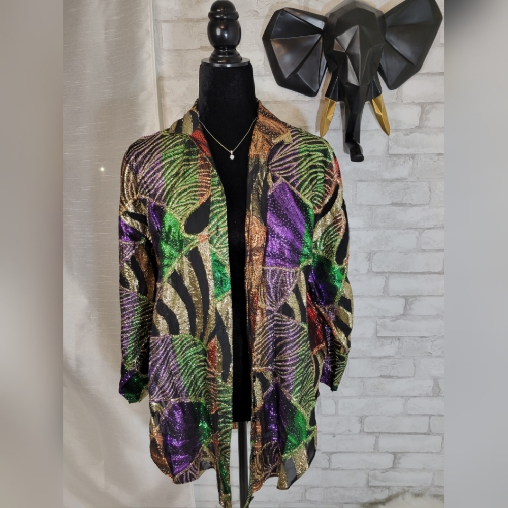 Vintage Metallic Button Down Top
